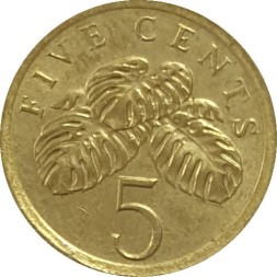 Сингапур 5 центов 1990 год