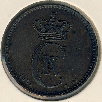 Дания 2 эре 1883 год