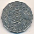 Австралия 50 центов 1972 год - Кенгуру и страус