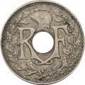 Франция 5 сантимов 1938 год (отметка монетного двора: &quot;Рог изобилия&quot;)