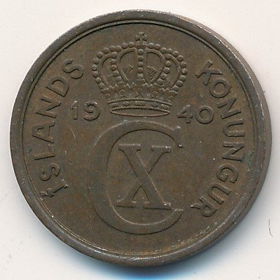 Исландия 2 эйре 1940 год