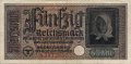 Немецкие оккупационные территрории 50 рейхсмарок 1940 - 1945 год - Портрет крестьянки. Замок Мариенбург