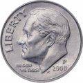 США 1 дайм (10 центов) 2000 год - Франклин Рузвельт (P)
