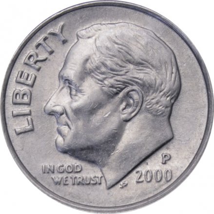 США 1 дайм (10 центов) 2000 год - Франклин Рузвельт (P)