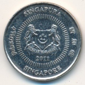 Сингапур 10 центов 2001 год