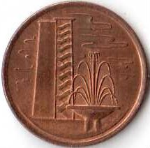 Сингапур 1 цент 1977 год (магнетик)