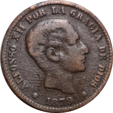 Испания 5 сентимо 1879 год