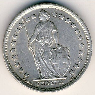 Швейцария 1/2 франка 1962 год