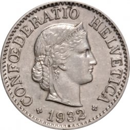 Швейцария 10 раппенов 1932 год
