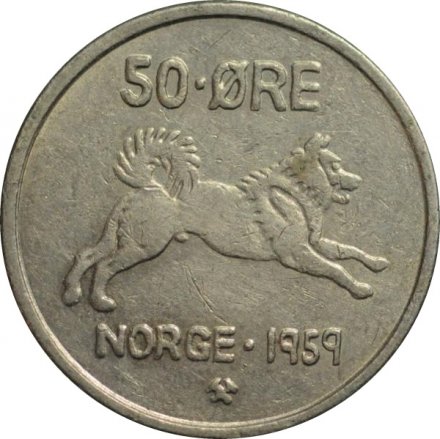 Норвегия 50 эре 1959 год