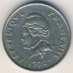 Новая Каледония 10 франков 1970 год