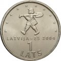 Латвия 1 лат 2004 год - Спридитис (Мальчик с пальчик)