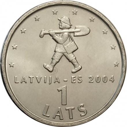 Латвия 1 лат 2004 год - Спридитис (Мальчик с пальчик)