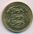 Эстония 5 крон 1993 год - 75-летие независимости (без отметки &quot;M&quot;)