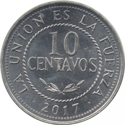Боливия 10 сентаво 2017 год UNC