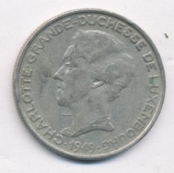 Люксембург 5 франков 1949 год - Великая герцогиня Шарлотта