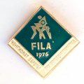 Значок. Чемпионат мира по борьбе. Ленинград. FILA 1976 (зеленая)