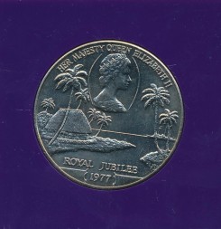 Монета Самоа 1 тала 1977 год - 25 лет правления Королевы Елизаветы II