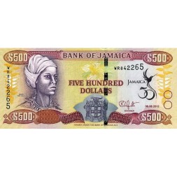 Ямайка 500 долларов 2012 год - 50 лет независимости UNC