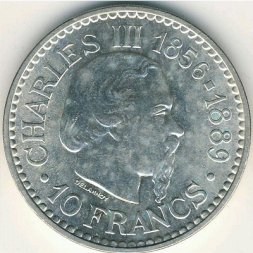 Монако 10 франков 1966 год