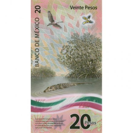 Мексика 20 песо 2022 год - 200 лет Независимости Мексики UNC
