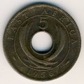 Восточная Африка 5 центов 1956 год (Отметка монетного двора: &quot;H&quot; - Хитон, Бирмингем)