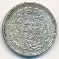 Нидерланды 25 центов 1940 год