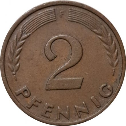 ФРГ 2 пфеннига 1961 год (F)