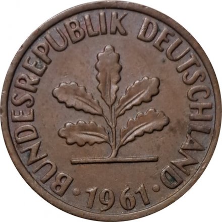 ФРГ 2 пфеннига 1961 год (F)
