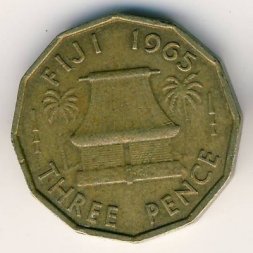 Фиджи 3 пенса 1965 год