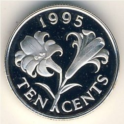 Бермудские острова 10 центов 1995 год