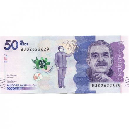 Колумбия 50000 песо 2019 год - Габриэль Гарсиа Маркес UNC