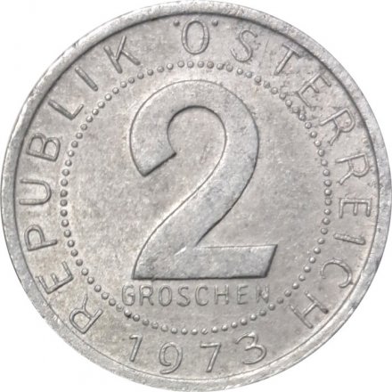 Австрия 2 гроша 1973 год