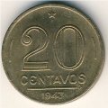 Бразилия 20 сентаво 1943 год