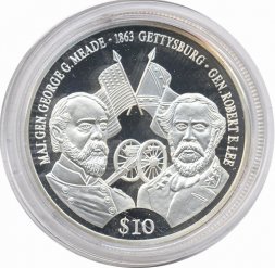 Либерия 10 долларов 2000 год - Битва при Геттисберге
