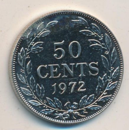 Либерия 50 центов 1972 год