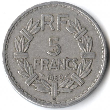 Франция 5 франков 1950 год - B