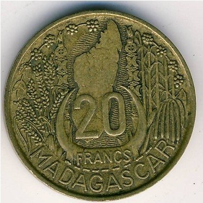 Мадагаскар 20 франков 1953 год