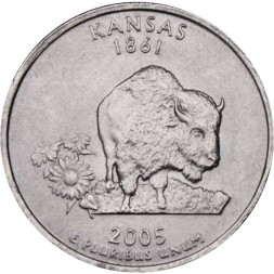 США 25 центов 2005 год - Штат Канзас (D)