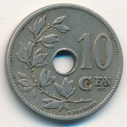 Бельгия 10 сантимов 1903 год BELGIE