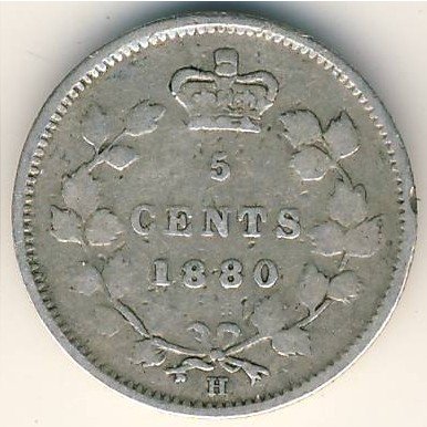 Канада 5 центов 1880 год