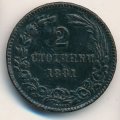 Болгария 2 стотинки 1881 год