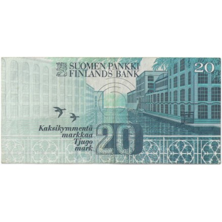 Финляндия 20 марок 1993 (1997) год - Финский писатель Вяйнё Линна - Litt.А - VF