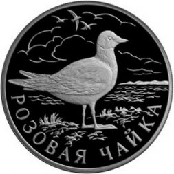 Россия 1 рубль 1999 год - Красная Книга. Розовая чайка