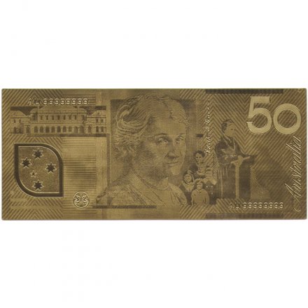 Сувенирная банкнота Австралия 50 долларов (золотые) - UNC