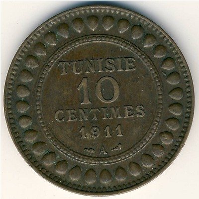 Тунис 10 сантимов 1911 год
