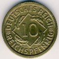 Веймарская республика 10 рейхспфеннигов 1930 год (D)
