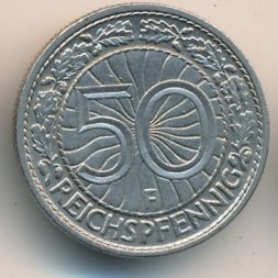 Веймарская республика 50 рейхспфеннигов 1931 год