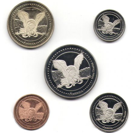 Набор из 5 жетонов США 2013 год (In Honor) Индейцы