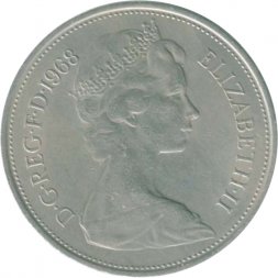 Великобритания 10 новых пенсов 1968 год - Коронованный лев